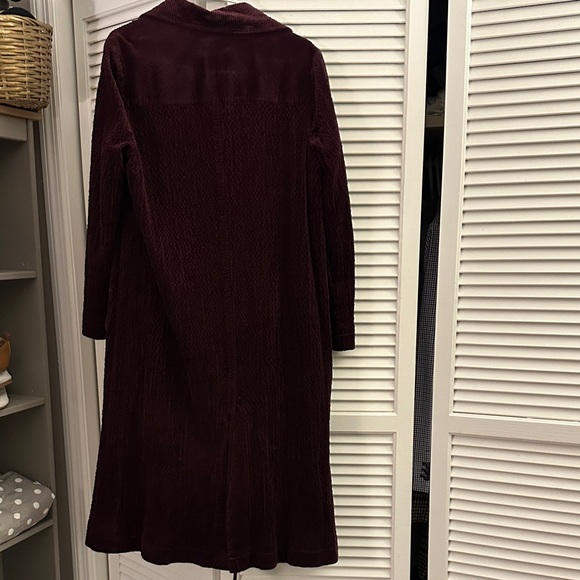 Anthropologie Velvety Burgundy Long Coat - Picture 5 of 5